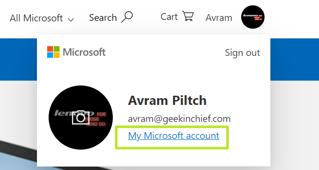 Mag-navigate sa My Microsoft Account